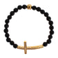 Nialaya Gold Plated Sterling Bracelet with CZ Diamond Cross