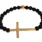 Nialaya Gold Plated Sterling Bracelet with CZ Diamond Cross