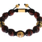 Nialaya Radiant Red Tiger Eye & CZ Gold Bracelet