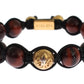 Nialaya Radiant Red Tiger Eye & CZ Gold Bracelet