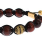 Nialaya Radiant Red Tiger Eye & CZ Gold Bracelet