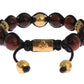 Nialaya Radiant Red Tiger Eye & CZ Gold Bracelet