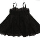 Dolce & Gabbana Elegant Black Silk Lace Chemise Dress