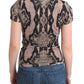 Cavalli Sleek Snake Print Crewneck T-Shirt