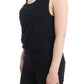 Cavalli Elegant Black Tank Top with Logo Detail