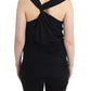 Cavalli Elegant Black Tank Top with Logo Detail