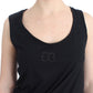 Cavalli Elegant Black Tank Top with Logo Detail