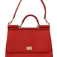 Dolce & Gabbana Sicily Bag in Red Leather with Gold Accents