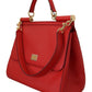 Dolce & Gabbana Sicily Bag in Red Leather with Gold Accents