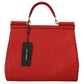 Dolce & Gabbana Sicily Bag in Red Leather with Gold Accents