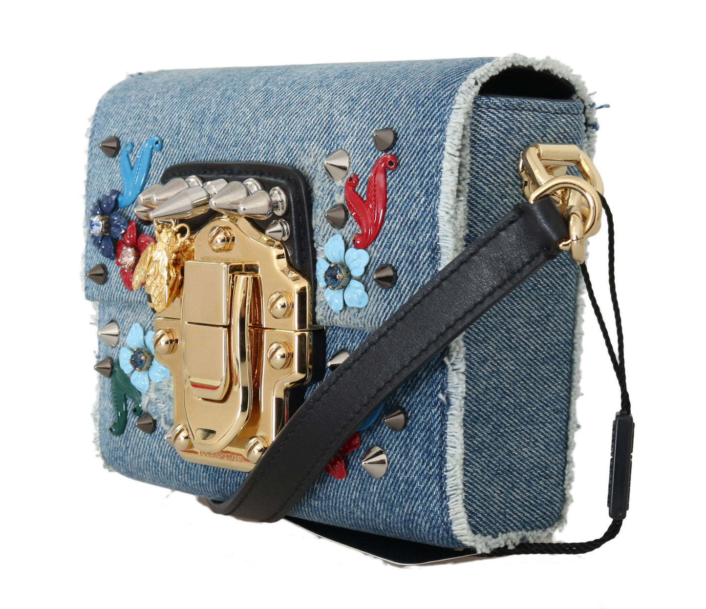 Dolce & Gabbana Elegant Blue & Black Lucia Crossbody Bag