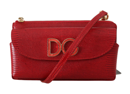 Dolce & Gabbana Elegant Crimson Crossbody Leather Bag