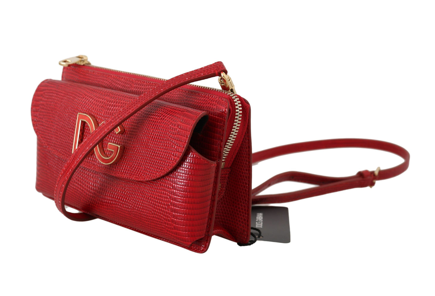 Dolce & Gabbana Elegant Crimson Crossbody Leather Bag