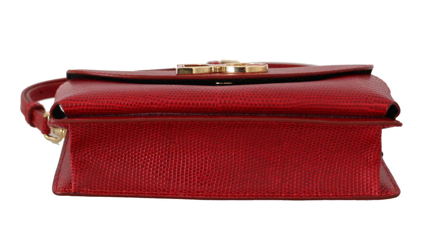 Dolce & Gabbana Elegant Crimson Crossbody Leather Bag