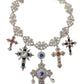 Dolce & Gabbana Elegant Multicolor Crystal Cross Necklace