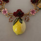 Dolce & Gabbana Chic Gold Statement Sicily Fruit Necklace