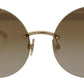 Dolce & Gabbana Vintage-Inspired Round Golden Sunglasses