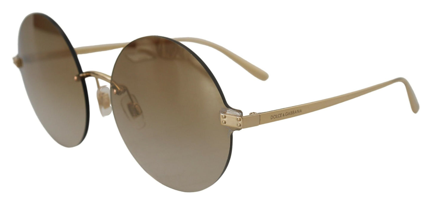 Dolce & Gabbana Vintage-Inspired Round Golden Sunglasses