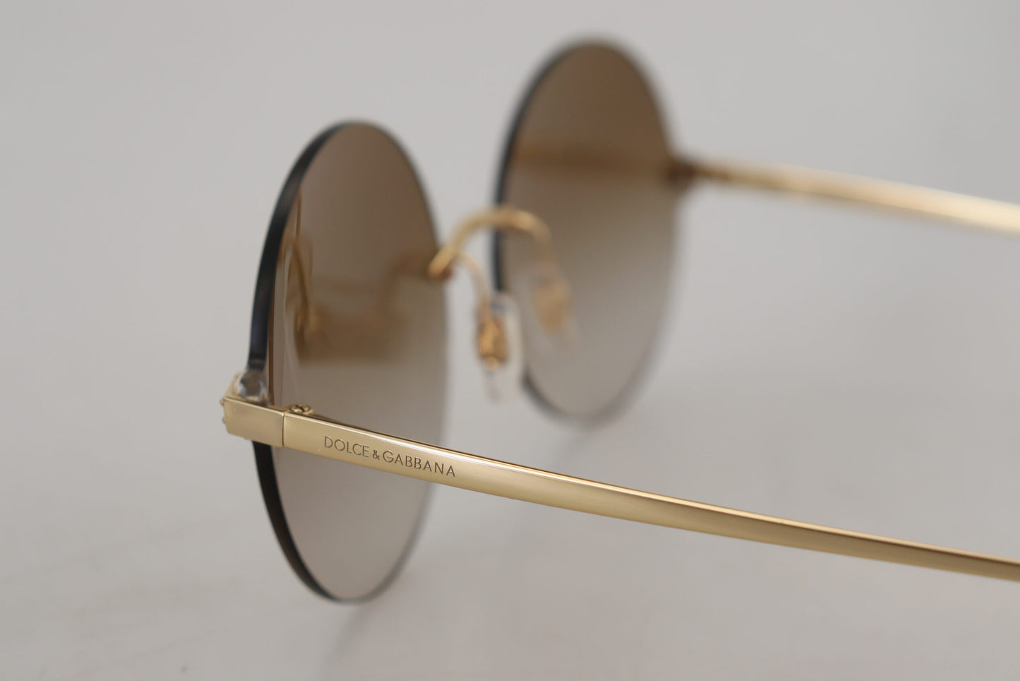 Dolce & Gabbana Vintage-Inspired Round Golden Sunglasses