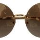 Dolce & Gabbana Vintage-Inspired Round Golden Sunglasses