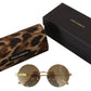 Dolce & Gabbana Vintage-Inspired Round Golden Sunglasses