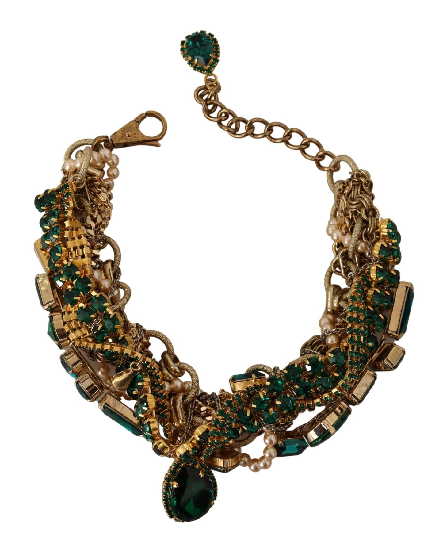 Dolce & Gabbana Opulent Gold Tone Crystal Statement Necklace