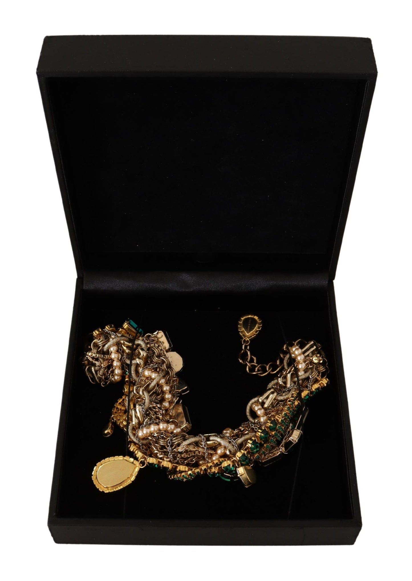 Dolce & Gabbana Opulent Gold Tone Crystal Statement Necklace