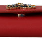 Dolce & Gabbana Elegant Red Leather Shoulder Bag with Gold Details