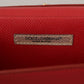 Dolce & Gabbana Elegant Red Leather Shoulder Bag with Gold Details