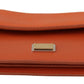 Dolce & Gabbana Exquisite Orange Leather Clutch with Gold Accents