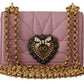 Dolce & Gabbana Elegant Pink Leather Micro Devotion Bag