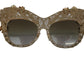 Dolce & Gabbana Ortensia Embellished Gold Sunglasses