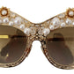 Dolce & Gabbana Ortensia Embellished Gold Sunglasses