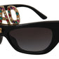 Dolce & Gabbana Chic Crystal-Embellished Cat Eye Sunglasses