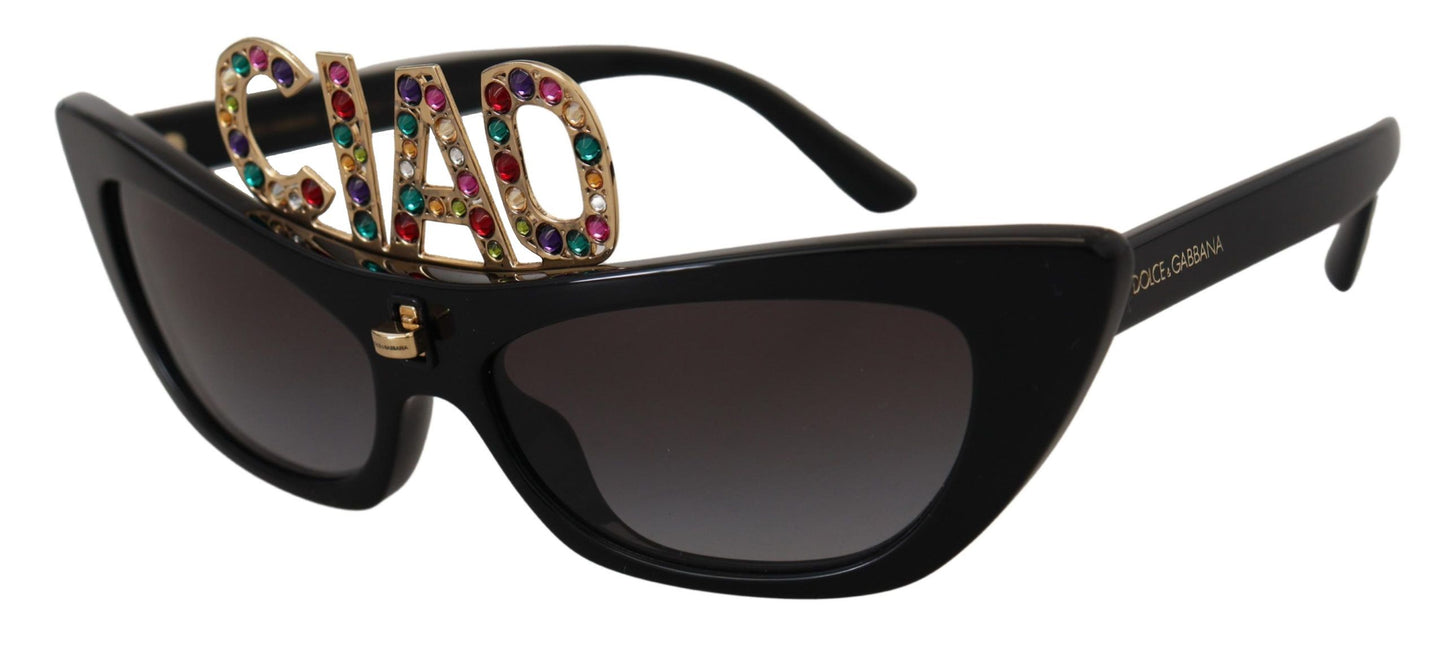 Dolce & Gabbana Chic Crystal-Embellished Cat Eye Sunglasses