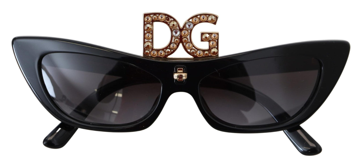 Dolce & Gabbana Chic Crystal-Embellished Cat Eye Sunglasses