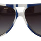 Dolce & Gabbana Elegant Blue and White Designer Sunglasses