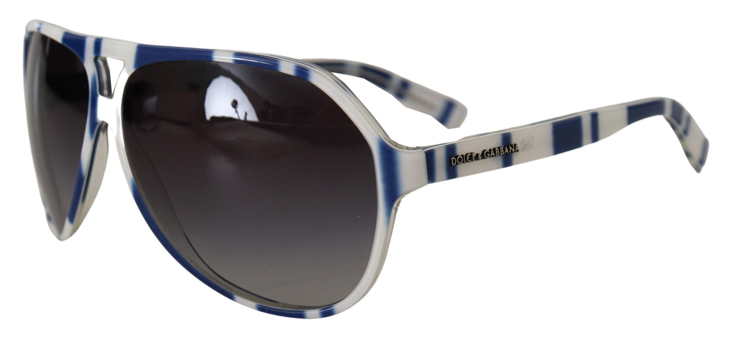 Dolce & Gabbana Elegant Blue and White Designer Sunglasses