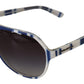 Dolce & Gabbana Elegant Blue and White Designer Sunglasses