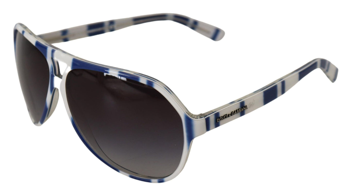 Dolce & Gabbana Elegant Blue and White Designer Sunglasses