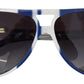 Dolce & Gabbana Elegant Blue and White Designer Sunglasses