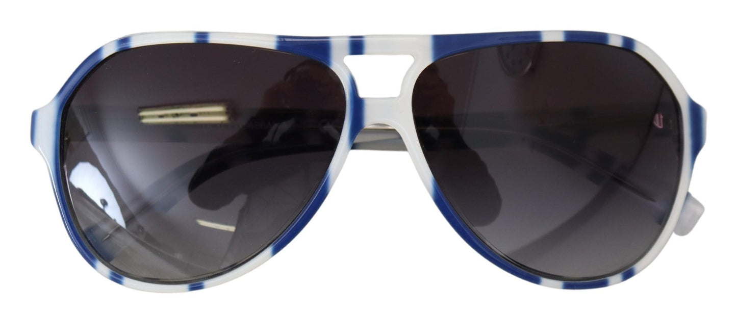 Dolce & Gabbana Elegant Blue and White Designer Sunglasses