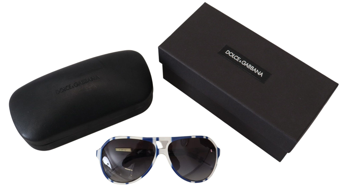 Dolce & Gabbana Elegant Blue and White Designer Sunglasses