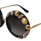 Dolce & Gabbana Elegant Round Embellished Sunglasses