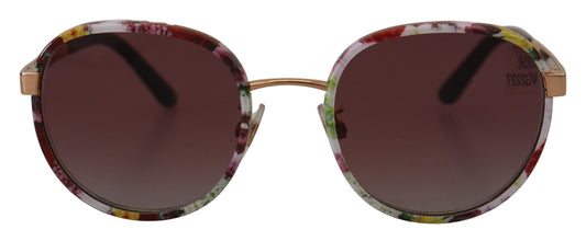 Dolce & Gabbana Elegant Round Floral Sunglasses for Women