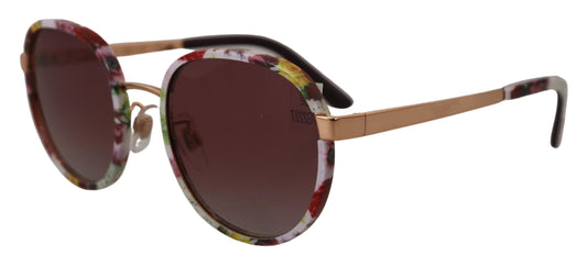 Dolce & Gabbana Elegant Round Floral Sunglasses for Women