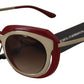 Dolce & Gabbana Elegant Red Gold-Plated Women's Sunglasses