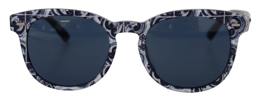 Dolce & Gabbana Majolica Blue Round Sunglasses for Women