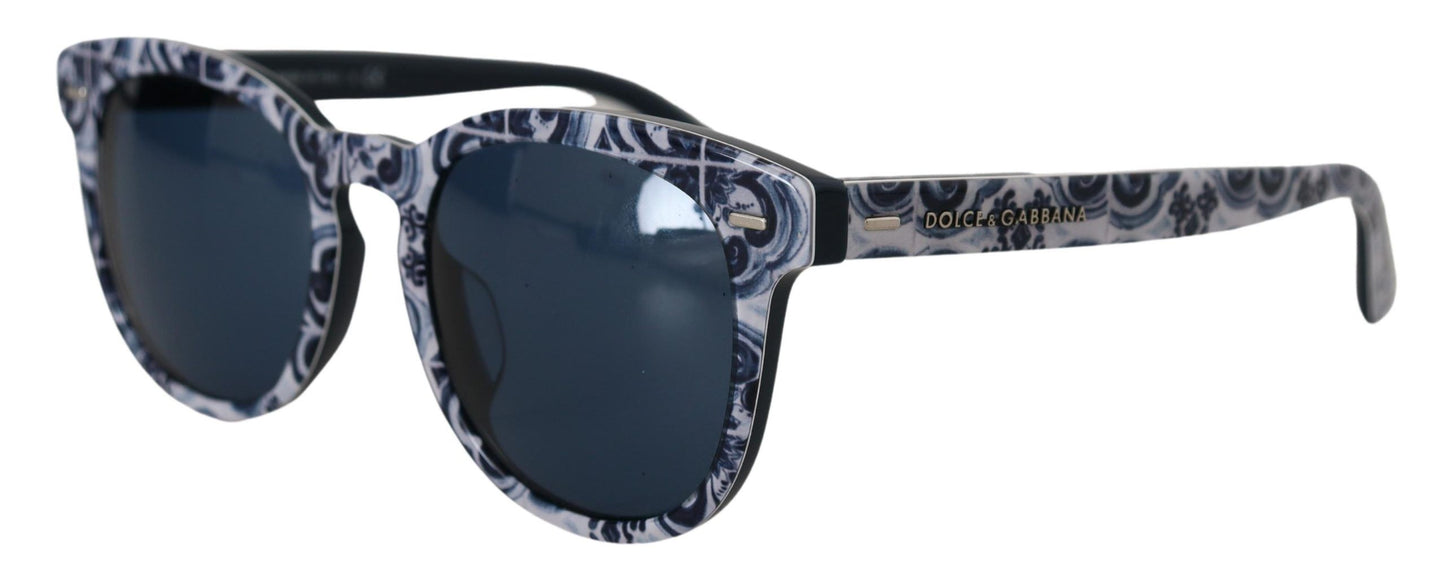 Dolce & Gabbana Majolica Blue Round Sunglasses for Women