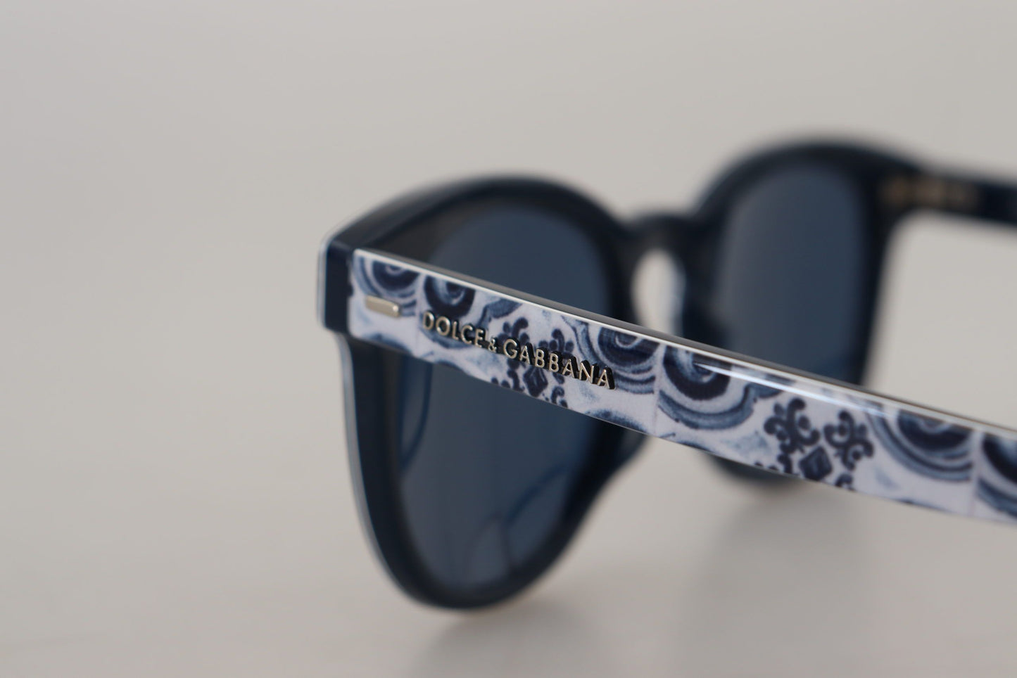 Dolce & Gabbana Majolica Blue Round Sunglasses for Women